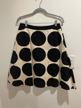 Boden Women's Cream and Black dot skirt, size 6R